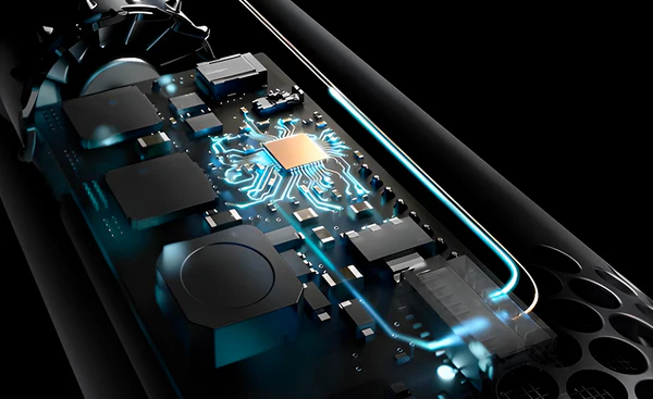 Intelligente Temperaturkontrolle — Mikroprozessor misst den Luftstrom 40 Mal pro Sekunde